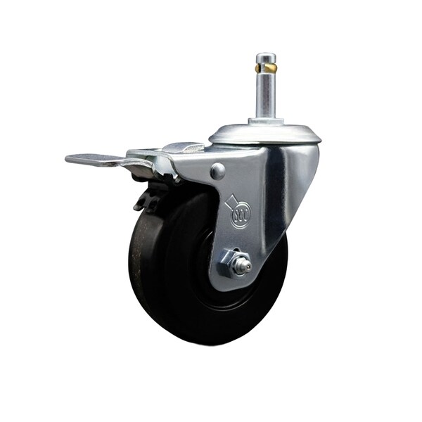 4'' Phenolic Swivel 7/16'' Grip Ring Stem Caster with Total Lock Brake